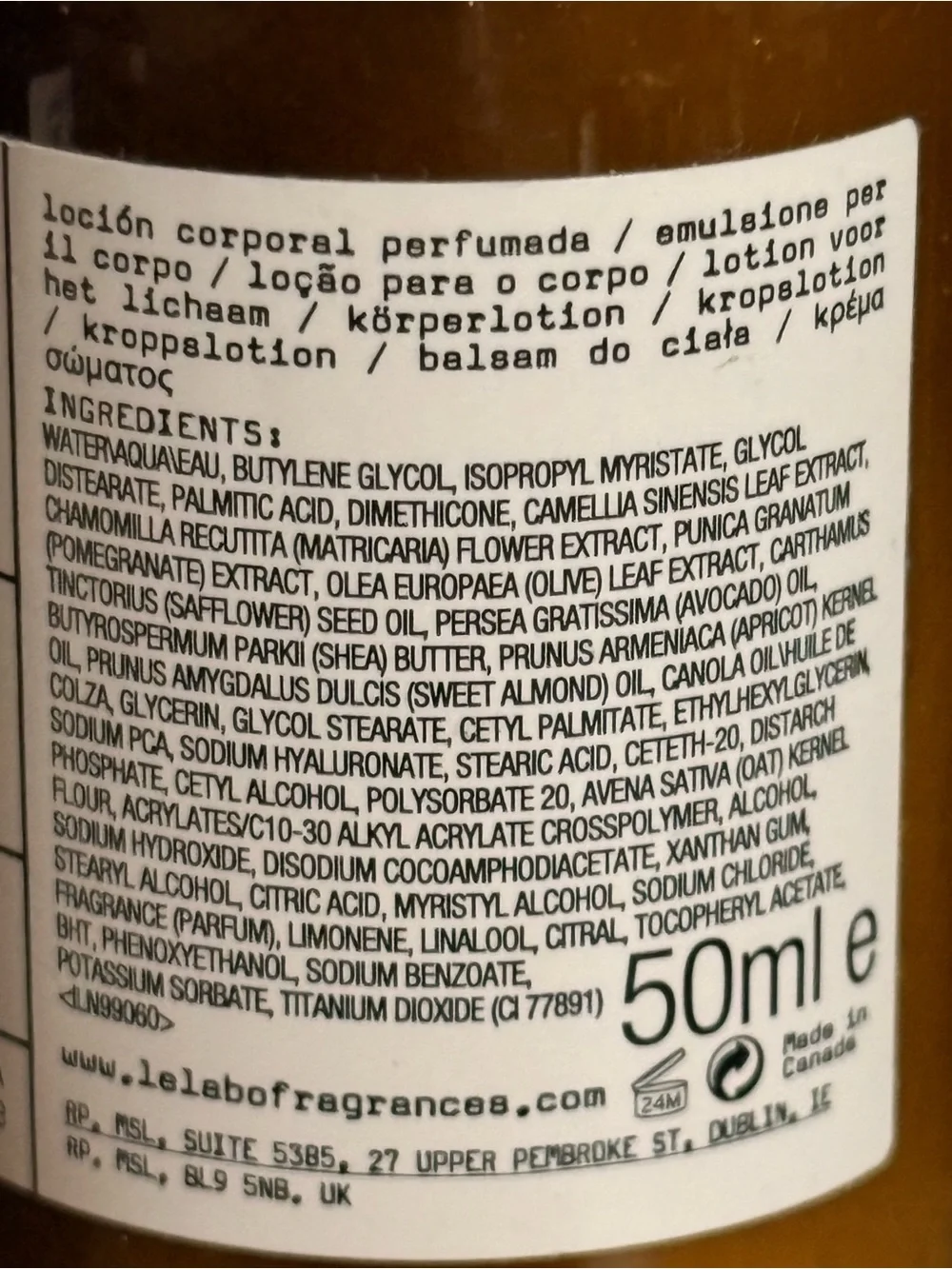 Le Labo Bergamote 22 Shower Gel & Body Lotion — Black and Amber Bottles